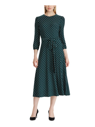 Ralph Lauren Women's Dress Polka Dot Belted Green Size 8
