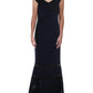 Ralph Lauren Women's Claudinah Off The Shoulder Lace Inset Evening Dress Blue Size 8