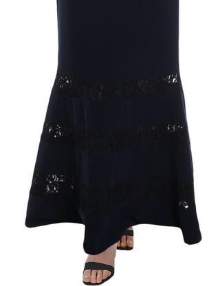 Ralph Lauren Women's Claudinah Off The Shoulder Lace Inset Evening Dress Blue Size 8