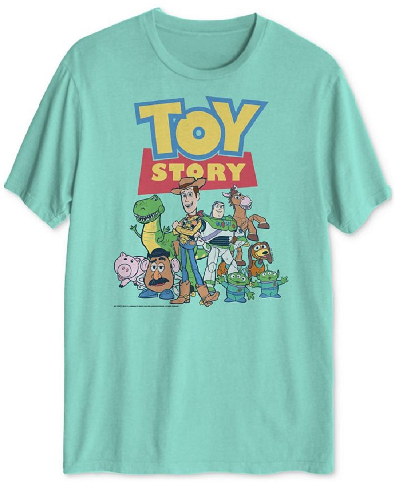 Toy Story Men's Andy's Gang Cotton Short Sleeve Graphic T-Shirt Green Size Large
