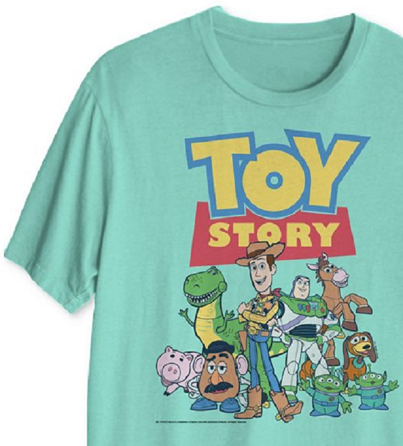 Toy Story Men's Andy's Gang Cotton Short Sleeve Graphic T-Shirt Green Size Large