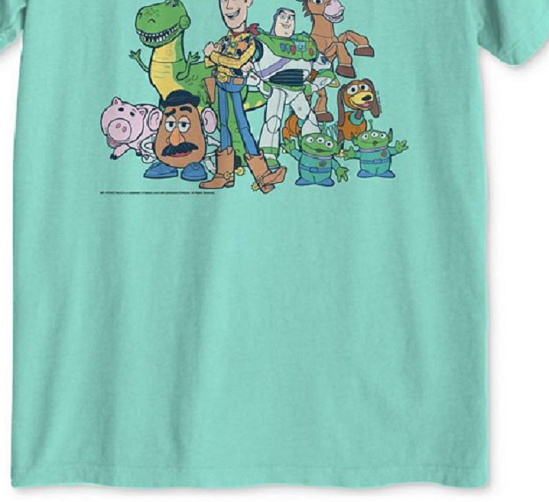 Toy Story Men's Andy's Gang Cotton Short Sleeve Graphic T-Shirt Green Size Large