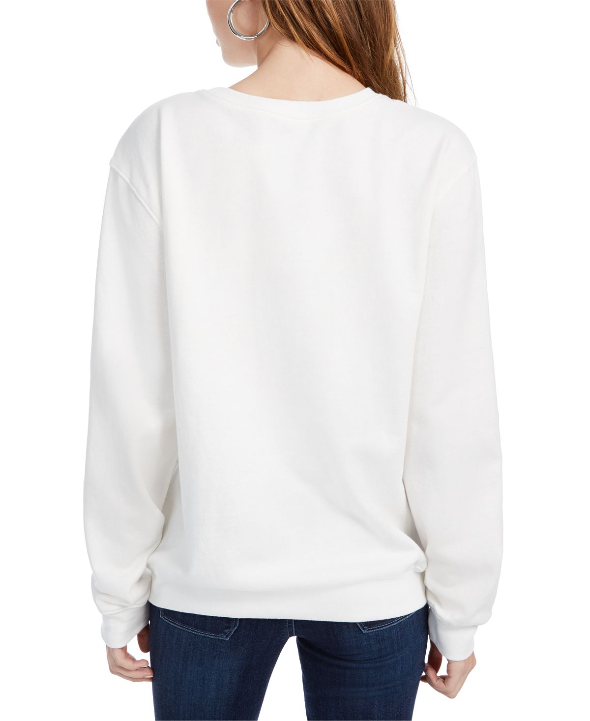 Disney Women's Mickey And Minnie Graphic Christmas Sweatshirt White Size X-Small