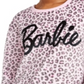 Love Tribe Junior's Barbie Leopard Print Plush Sweatshirt Pink Size Small