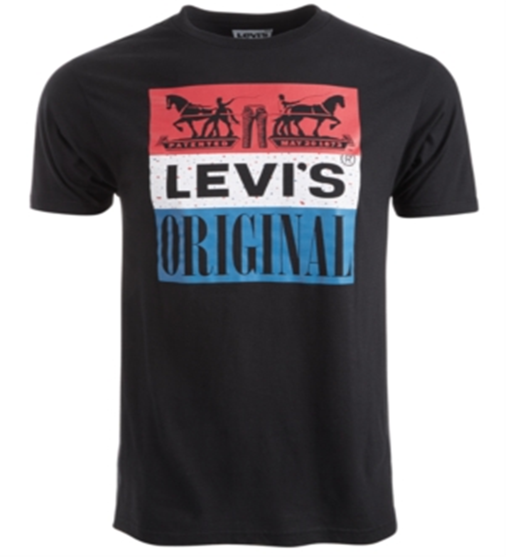 Levi's Men's Speckle Logo Graphic T-Shirt Black Size XX-Large