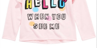 Hello Kitty Little Girl's Say Hello Ruffled Top Pink Size 4