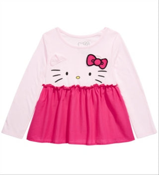 Hello Kitty Little Gir'ls Peplum Top Red Size 4