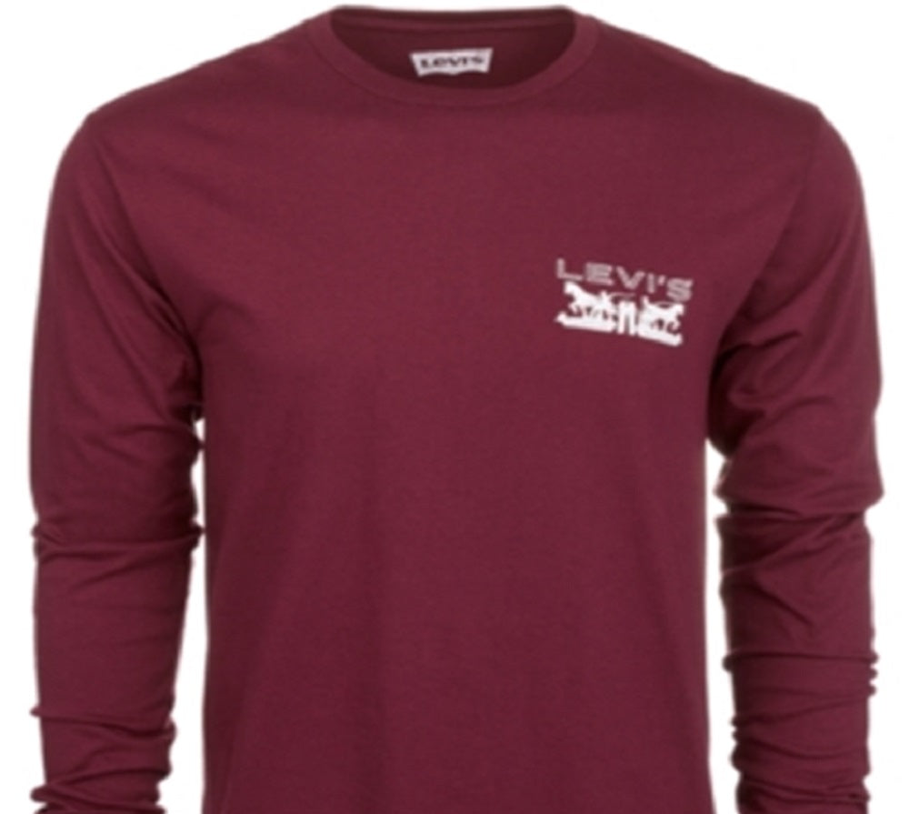 Levi's Men's Physics Logo Long Sleeve T-Shirt Red Size X-Large