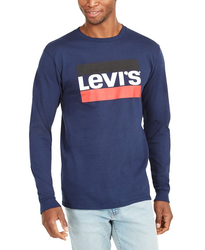 Levi's Men's Sportswear Logo Graphic Shirt Blue Size Large