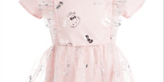 Hello Kitty Little Girl's Ruffled Mesh Dress Pink Size 5