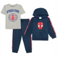 Marvel Little Boy's 3 Pc Spider Man Hoodie T-Shirt & Joggers Set Blue Size 4