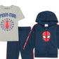 Marvel Little Boy's 3 Pc Spider Man Hoodie T-Shirt & Joggers Set Blue Size 4