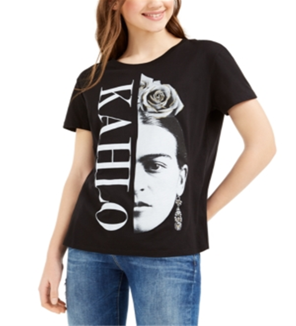 Love Tribe Junior's Frida Kahlo Graphic T-Shirt Black Size Large