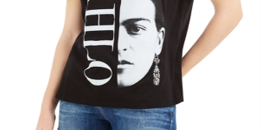 Love Tribe Junior's Frida Kahlo Graphic T-Shirt Black Size Large