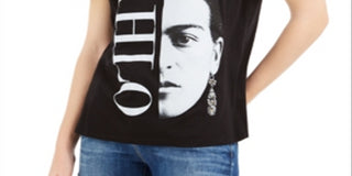 Love Tribe Junior's Frida Kahlo Graphic T-Shirt Black Size Large