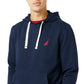 Nautica Men's J Class Logo Fleece Hoodie Blue Size Large