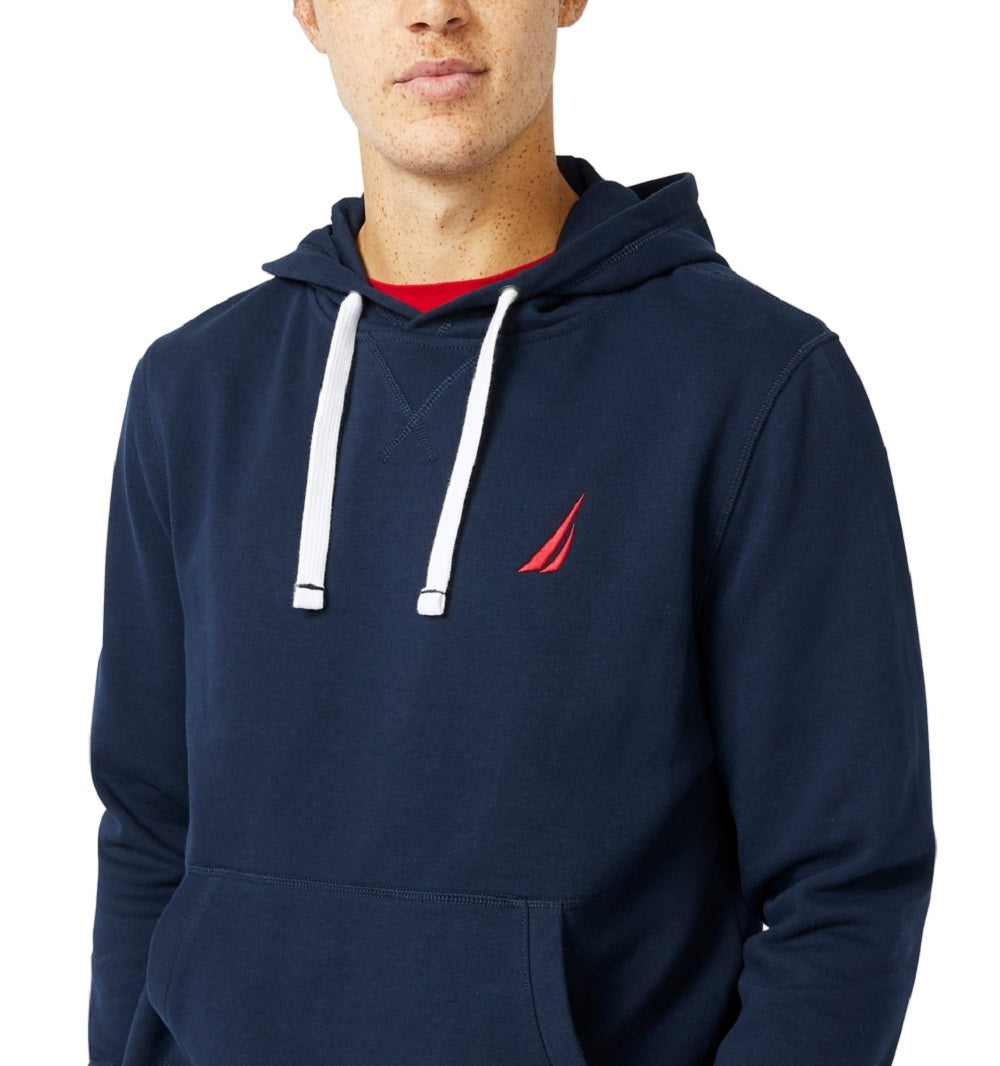 Nautica Men's J Class Logo Fleece Hoodie Blue Size Large
