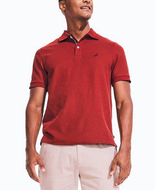 Nautica Men's Classic Fit Solid Deck Polo Shirt Red Size Small