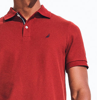 Nautica Men's Classic Fit Solid Deck Polo Shirt Red Size Small
