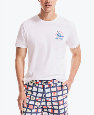 Nautica Men's Island Sport Windsurf Logo Graphic T-Shirt White Size XXX-Large