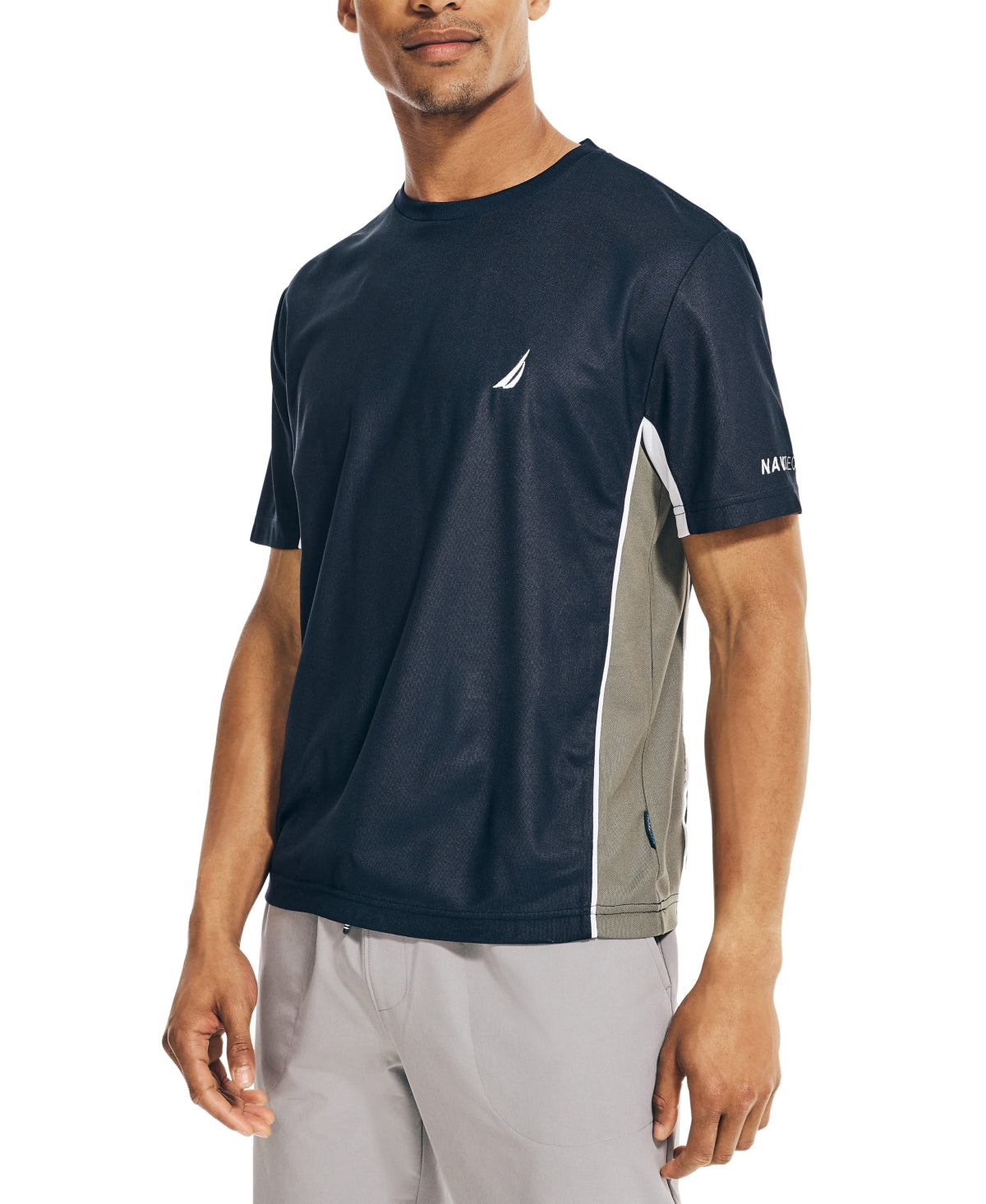 Nautica Men's Navtech Performance Colorblock T-Shirt Blue Size XX-Large