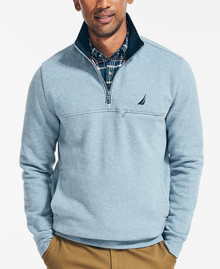 Nautica Men's J Class Classic Fit 1/4 Zip Fleece Sweatshirt Blue Size Small