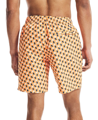 Nautica Men's Shell Print 8 Swim Shorts Orange Size X-Large