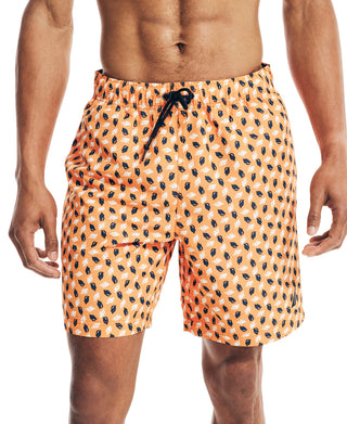 Nautica Men's Shell Print 8 Swim Shorts Orange Size X-Large