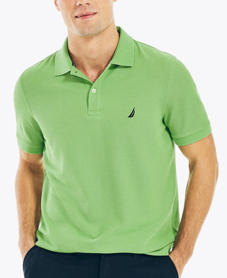 Nautica Men's Sustainably Crafted Classic Fit Deck Polo Shirt Green Size Large