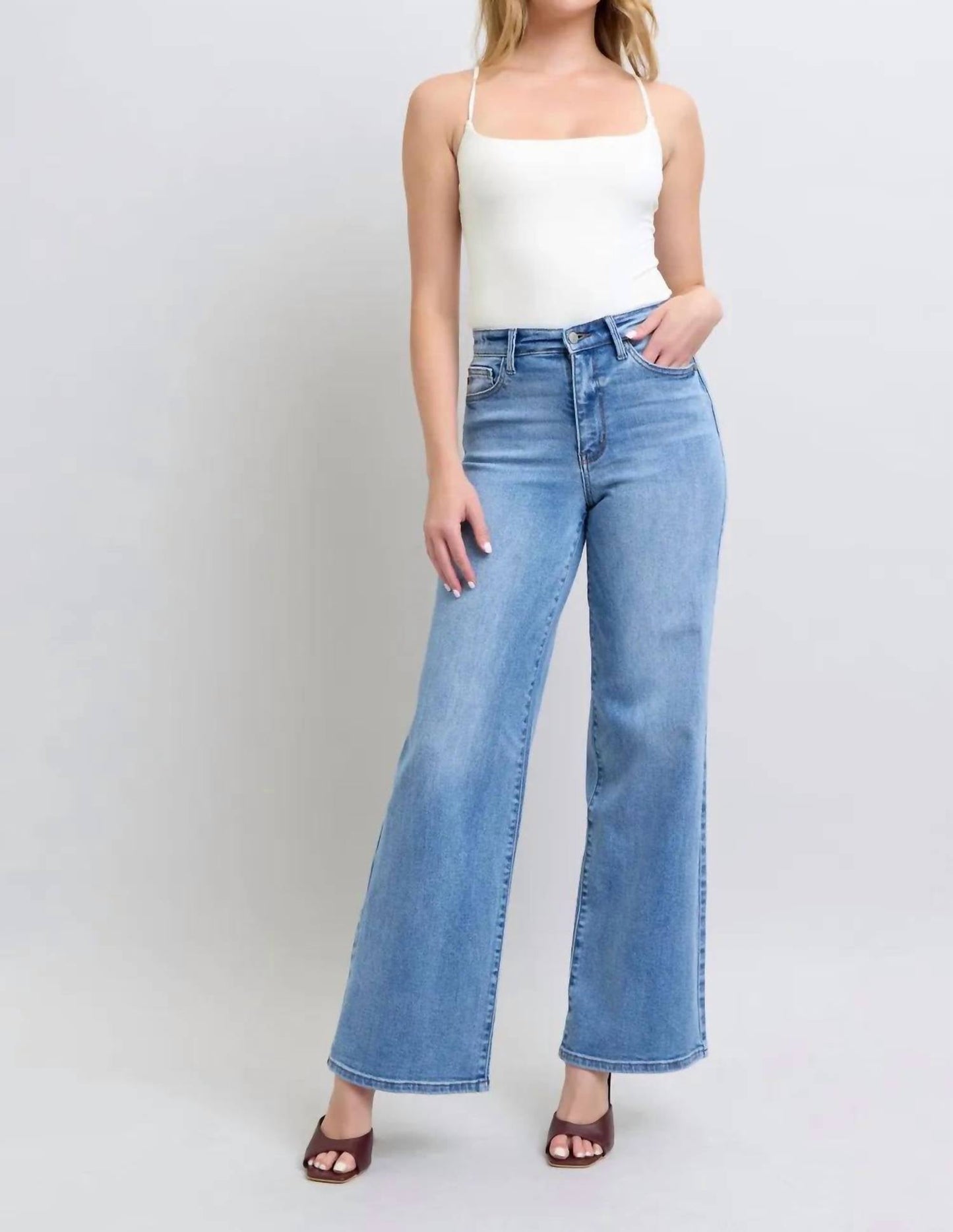 Judy Blue - Full Size Wide Leg Jeans With Pockets