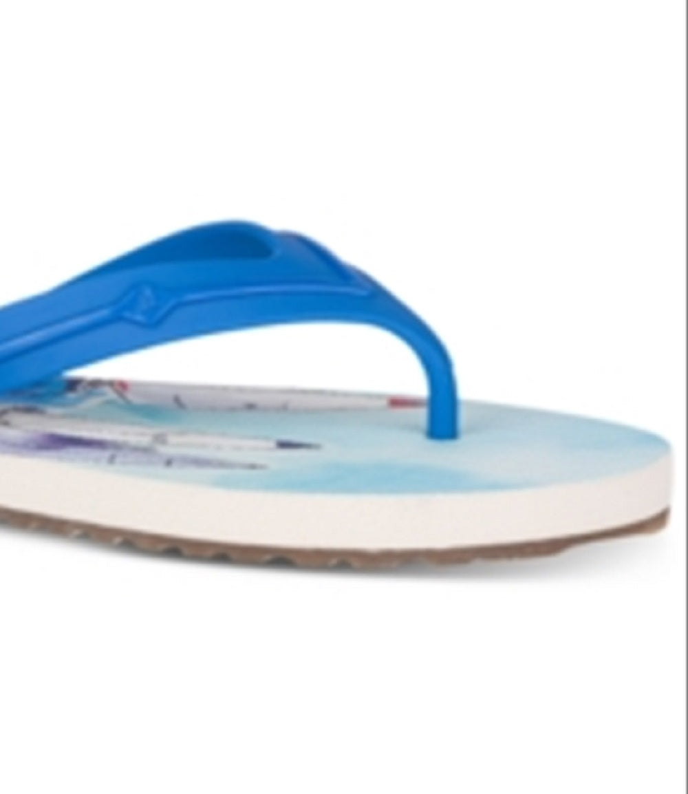 Sperry Women's Warf Printed Thong Flip Flops Blue Size 8 M