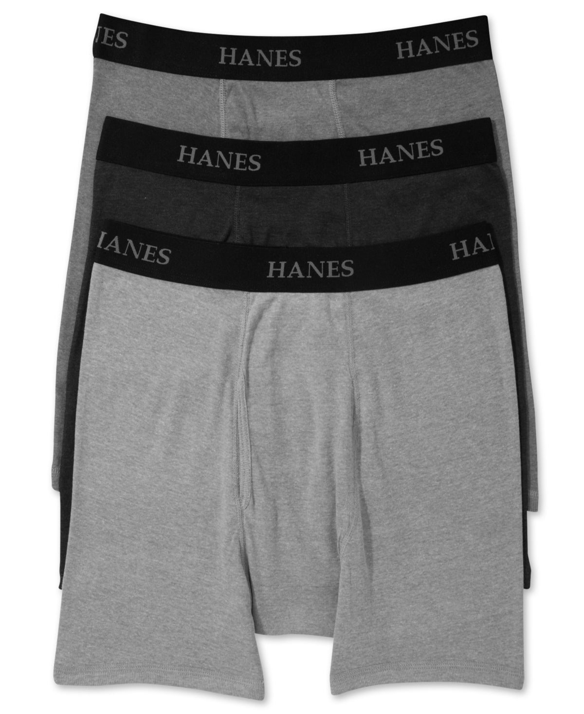 Hanes Men's Big & Tall 3 Pk Boxer Briefs Black Size XXXX-Large