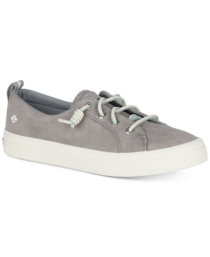 Sperry Women's Crest Vibe Washable Leather Sneaker Gray Size 8