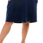 Monteau Women's Pocketed Jersey Knit 3/4 Sleeve Boat Neck Knee Length Shift Dress Blue Size 2X