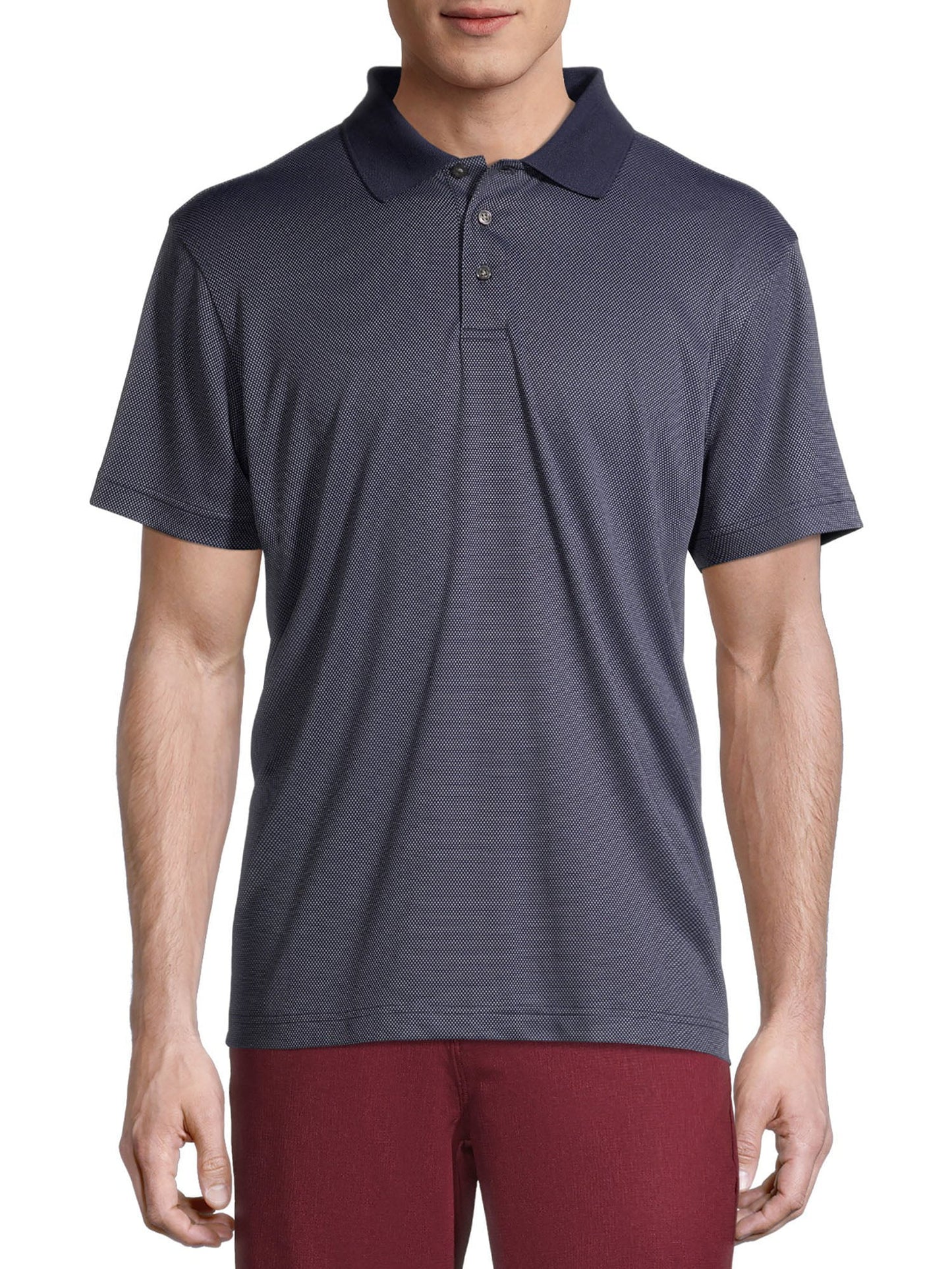 Athlux Men's Short Sleeve Relaxed Fit Polo Pullover Blue Size Medium