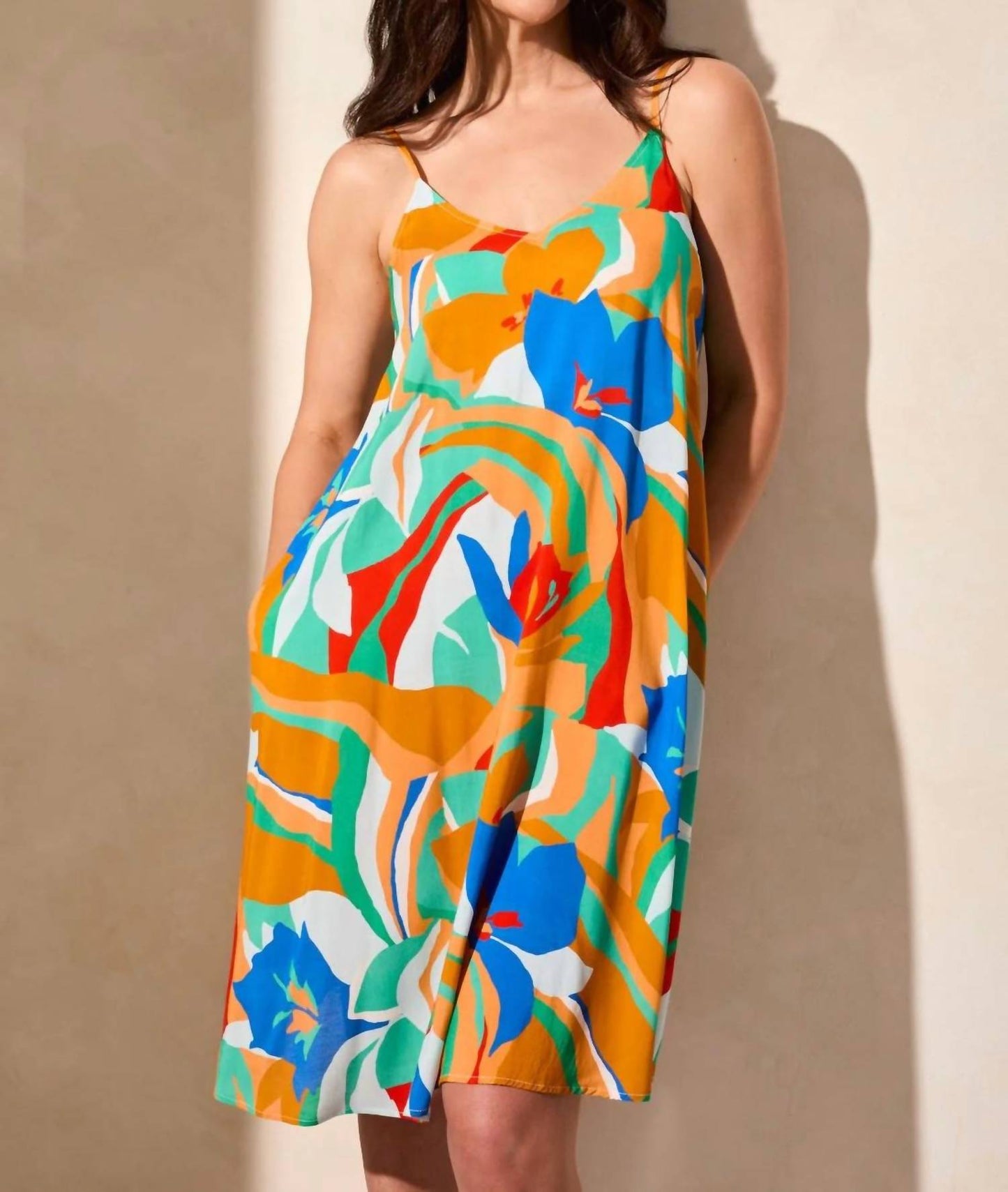 Tribal - Vibrant Pockected Scoop Neck Sundress