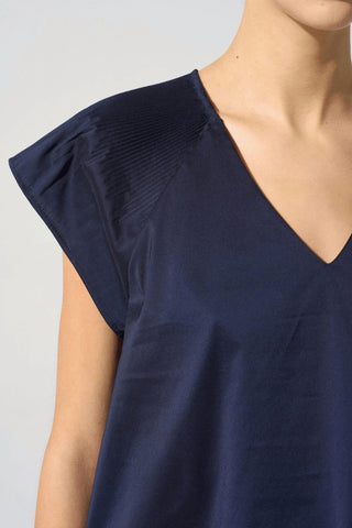 Cotelac - V-neck Cotton-blend Blouse