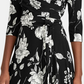 Ralph Lauren Women's Carlyn Floral Print Wear to Work Dress Black Size 18