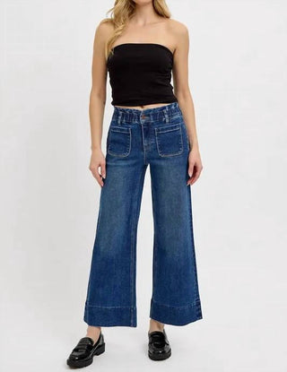 Risen - Elastic Band Wide Leg Jeans