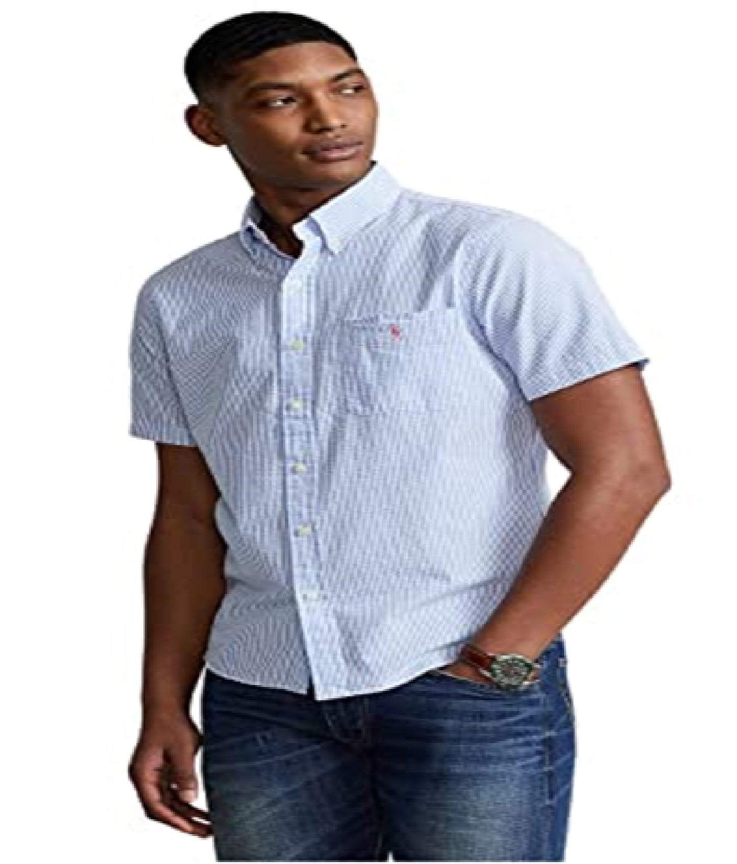 Polo Ralph Lauren Men's Prepster Classic Fit Seersucker Shirt Blue Size X-Large