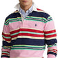 Polo Ralph Lauren Men's Classic Fit Logo Jersey Rugby Shirt Pink Size Large