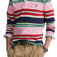 Polo Ralph Lauren Men's Classic Fit Logo Jersey Rugby Shirt Pink Size X-Large