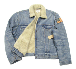 Polo Ralph Lauren Men's Paint Splatter Denim Trucker Jacket Blue Size Large