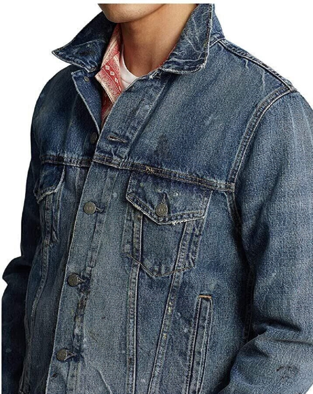 Polo Ralph Lauren Men's Denim Trucker Jacket Blue Size Medium