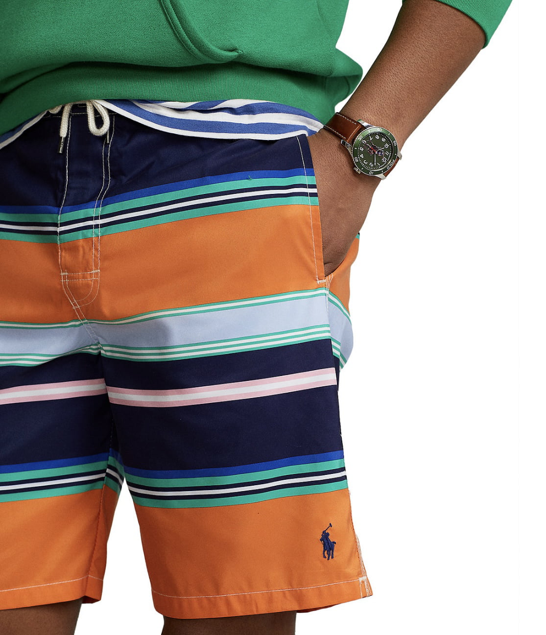 Polo Ralph Lauren Men's Kailua Classic Fit Swim Trunks Orange Size Small