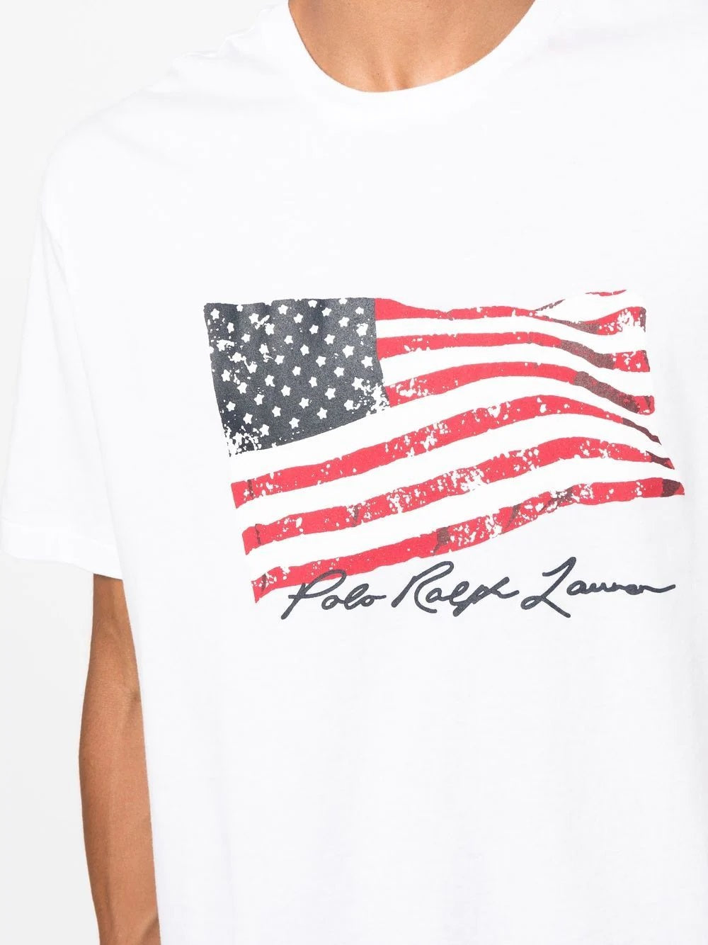 Polo Ralph Lauren Men's Classic Fit American Flag T-Shirt White Size Large