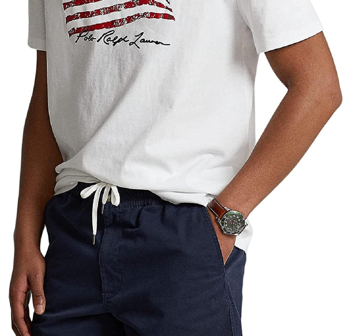 Polo Ralph Lauren Men's Classic Fit American Flag T-Shirt White Size XX-Large