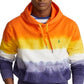 Polo Ralph Lauren Men's Cotton Blend Fleece Tie Dyed Stripe Regular Fit Hoodie Orange Size Large