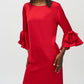 Joseph Ribkoff - Satin Ruffle Sleeve Straight Dress