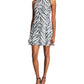 Tadashi Shoji Women's Sequined Animal Print Sleeveless Jewel Neck Mini Sheath Party Dress Black Size Large